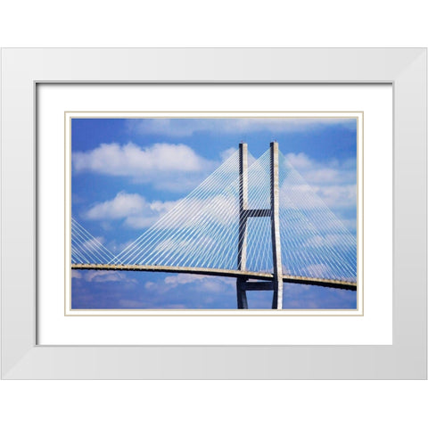 Sidney Lanier Bridge I White Modern Wood Framed Art Print with Double Matting by Hausenflock, Alan