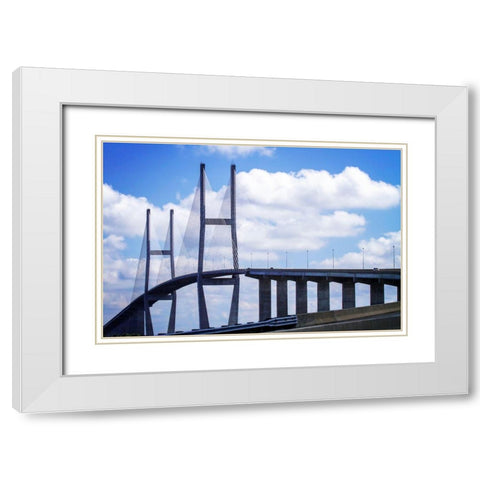 Sidney Lanier Bridge II White Modern Wood Framed Art Print with Double Matting by Hausenflock, Alan