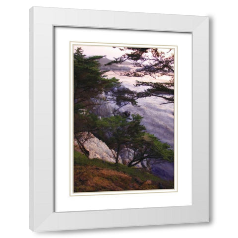 Carmel Highlands Sunset IV White Modern Wood Framed Art Print with Double Matting by Hausenflock, Alan