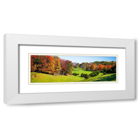 Rolling Autumn Hills I White Modern Wood Framed Art Print with Double Matting by Hausenflock, Alan