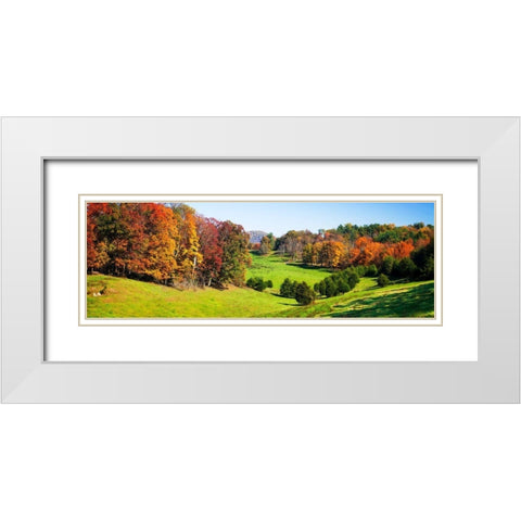 Rolling Autumn Hills I White Modern Wood Framed Art Print with Double Matting by Hausenflock, Alan