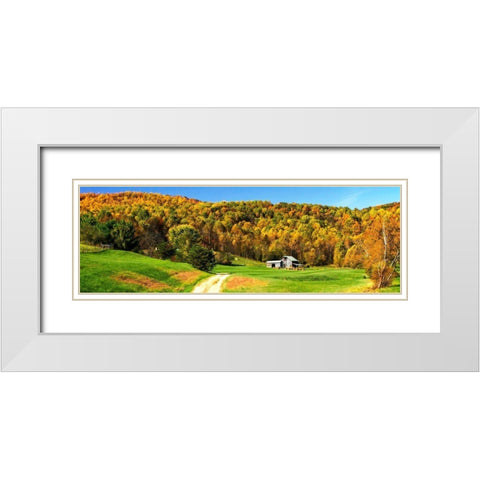 Rolling Autumn Hills II White Modern Wood Framed Art Print with Double Matting by Hausenflock, Alan