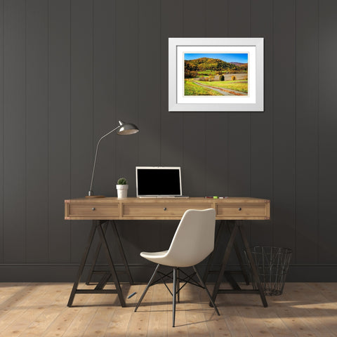 Autumn Hills Farm White Modern Wood Framed Art Print with Double Matting by Hausenflock, Alan