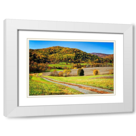 Autumn Hills Farm White Modern Wood Framed Art Print with Double Matting by Hausenflock, Alan