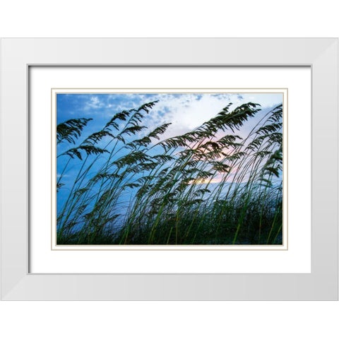 Stormy Beach II White Modern Wood Framed Art Print with Double Matting by Hausenflock, Alan