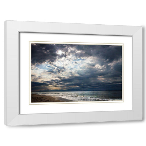Storm over Masonboro Inlet White Modern Wood Framed Art Print with Double Matting by Hausenflock, Alan