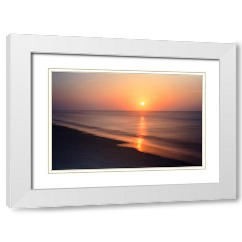 Sunrise in Tranquility White Modern Wood Framed Art Print with Double Matting by Hausenflock, Alan