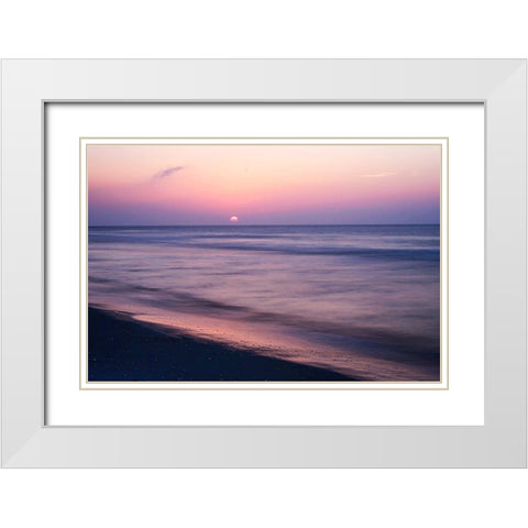 Pink Sun in Lavender Haze White Modern Wood Framed Art Print with Double Matting by Hausenflock, Alan