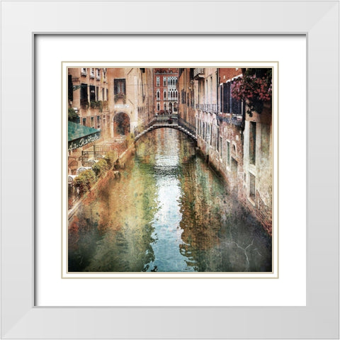 Romantic Venice White Modern Wood Framed Art Print with Double Matting by Hausenflock, Alan