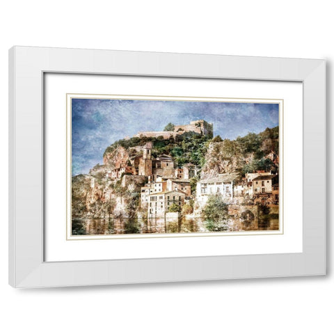 Ciudad Espaand#241;ola White Modern Wood Framed Art Print with Double Matting by Hausenflock, Alan