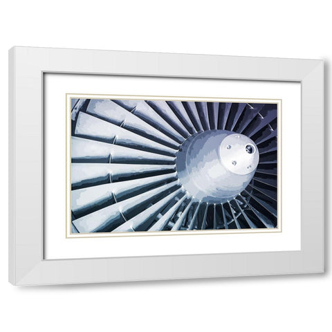 Blades Upon Blades White Modern Wood Framed Art Print with Double Matting by Hausenflock, Alan