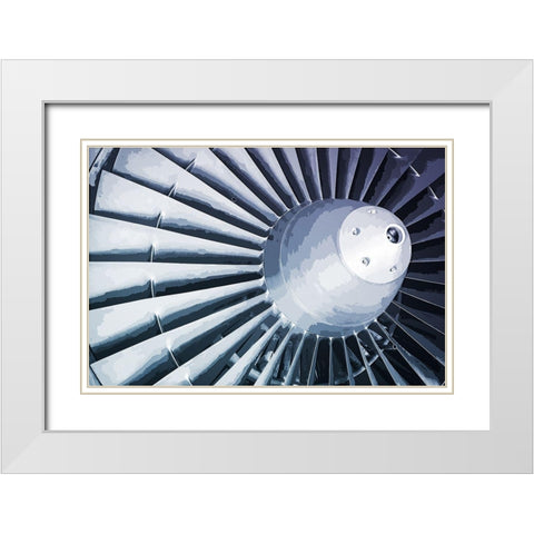 Blades Upon Blades White Modern Wood Framed Art Print with Double Matting by Hausenflock, Alan