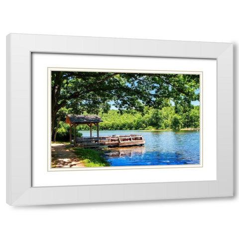 Fishing Anyone White Modern Wood Framed Art Print with Double Matting by Hausenflock, Alan