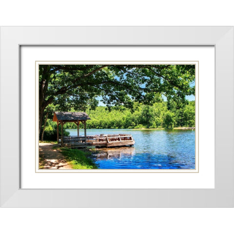 Fishing Anyone White Modern Wood Framed Art Print with Double Matting by Hausenflock, Alan