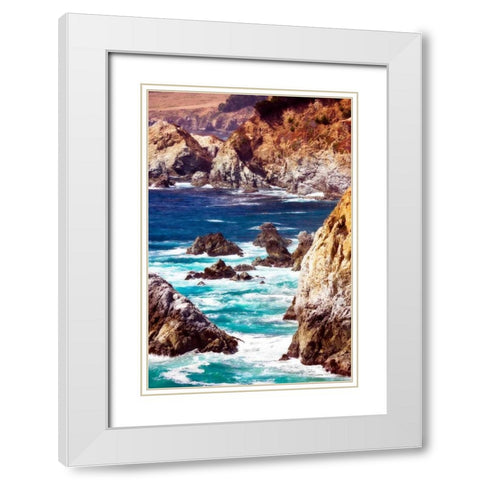 Garrapata Highlands IV White Modern Wood Framed Art Print with Double Matting by Hausenflock, Alan