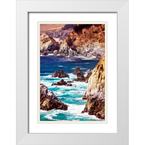Garrapata Highlands IV White Modern Wood Framed Art Print with Double Matting by Hausenflock, Alan