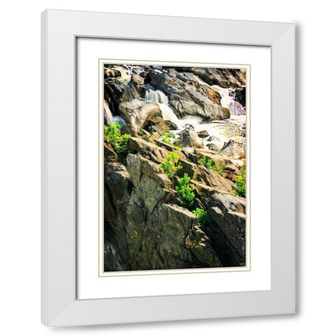 Cascading Water II White Modern Wood Framed Art Print with Double Matting by Hausenflock, Alan