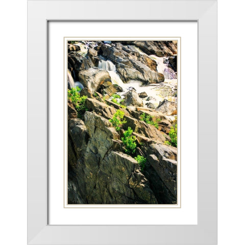 Cascading Water II White Modern Wood Framed Art Print with Double Matting by Hausenflock, Alan