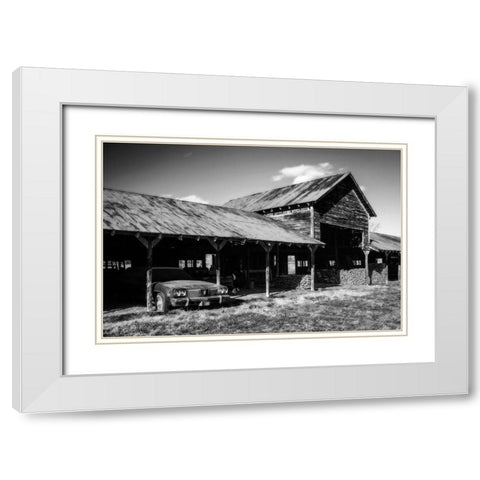 Olds in a Shed White Modern Wood Framed Art Print with Double Matting by Hausenflock, Alan