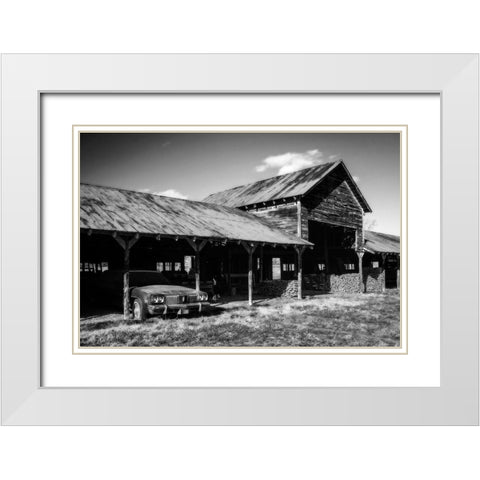 Olds in a Shed White Modern Wood Framed Art Print with Double Matting by Hausenflock, Alan