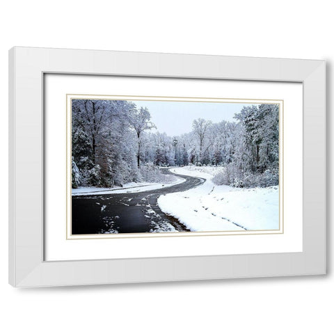 Lindsay Hill Lane White Modern Wood Framed Art Print with Double Matting by Hausenflock, Alan