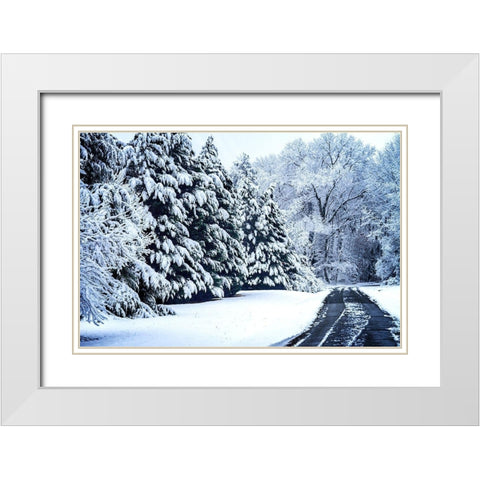 Bellswood Road White Modern Wood Framed Art Print with Double Matting by Hausenflock, Alan