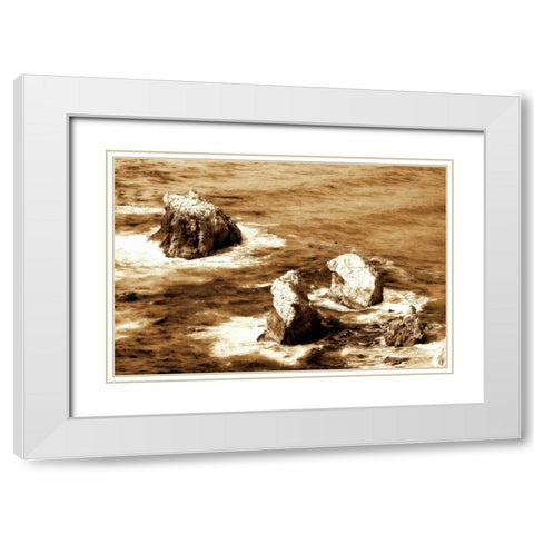 Garrapata Highlands VI White Modern Wood Framed Art Print with Double Matting by Hausenflock, Alan