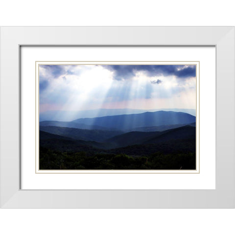 The Blue Ridge III White Modern Wood Framed Art Print with Double Matting by Hausenflock, Alan