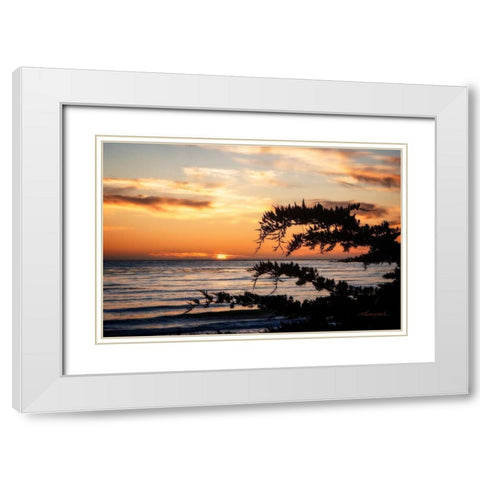 Sunset on Carmel Bay White Modern Wood Framed Art Print with Double Matting by Hausenflock, Alan