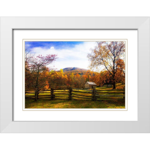 Mountain Homestead White Modern Wood Framed Art Print with Double Matting by Hausenflock, Alan