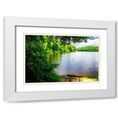 Holiday Lake White Modern Wood Framed Art Print with Double Matting by Hausenflock, Alan