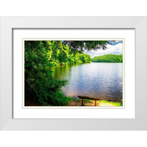 Holiday Lake White Modern Wood Framed Art Print with Double Matting by Hausenflock, Alan