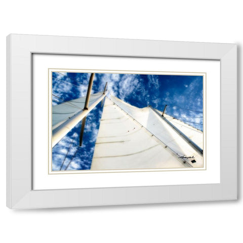 Windjammer I White Modern Wood Framed Art Print with Double Matting by Hausenflock, Alan