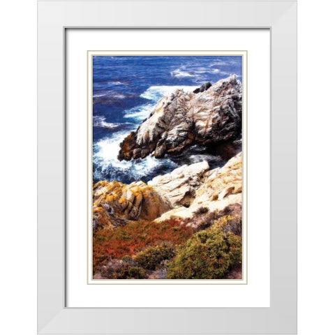 Pinnacle Cove I White Modern Wood Framed Art Print with Double Matting by Hausenflock, Alan