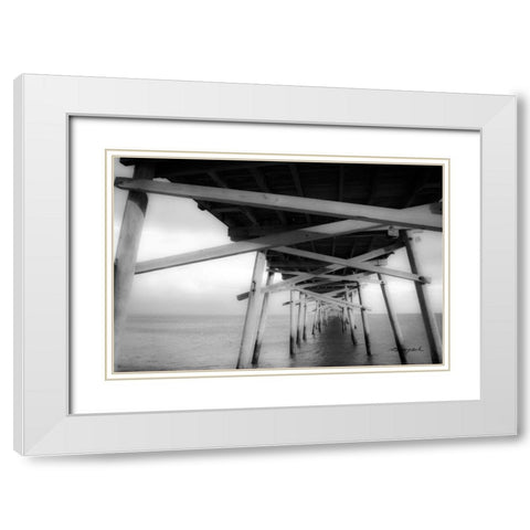 Pier White Modern Wood Framed Art Print with Double Matting by Hausenflock, Alan