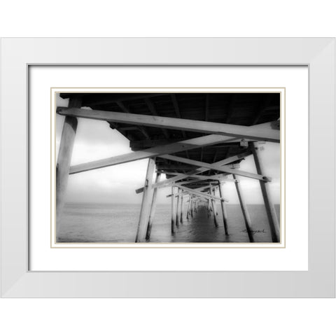 Pier White Modern Wood Framed Art Print with Double Matting by Hausenflock, Alan