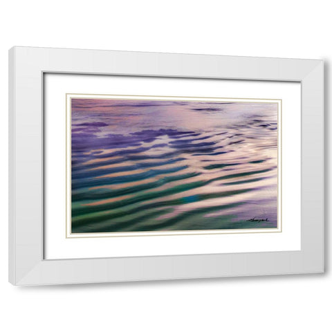 Water and Sand White Modern Wood Framed Art Print with Double Matting by Hausenflock, Alan
