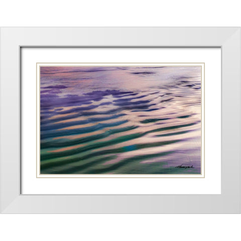 Water and Sand White Modern Wood Framed Art Print with Double Matting by Hausenflock, Alan