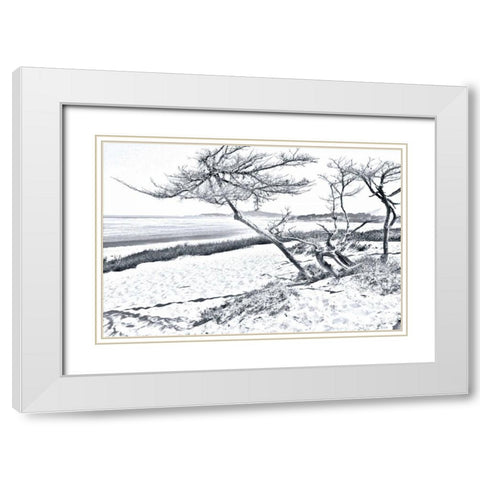 Carmel Beach IV White Modern Wood Framed Art Print with Double Matting by Hausenflock, Alan