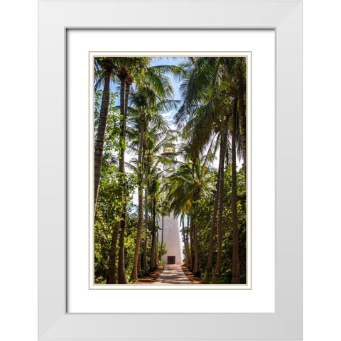 Cape Florida Light II White Modern Wood Framed Art Print with Double Matting by Hausenflock, Alan