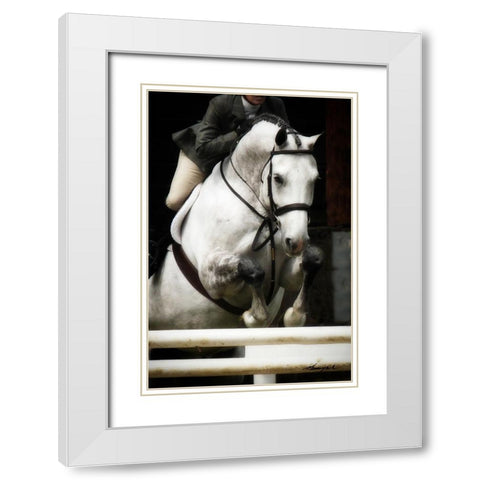 Jumping Hunter I White Modern Wood Framed Art Print with Double Matting by Hausenflock, Alan