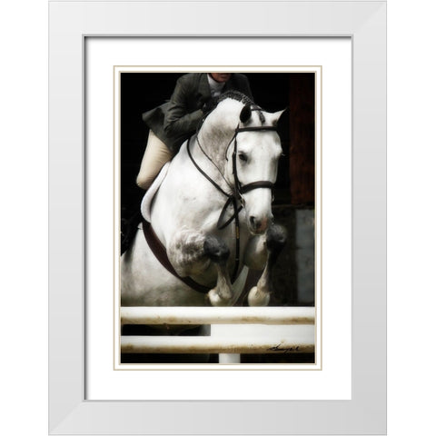 Jumping Hunter I White Modern Wood Framed Art Print with Double Matting by Hausenflock, Alan