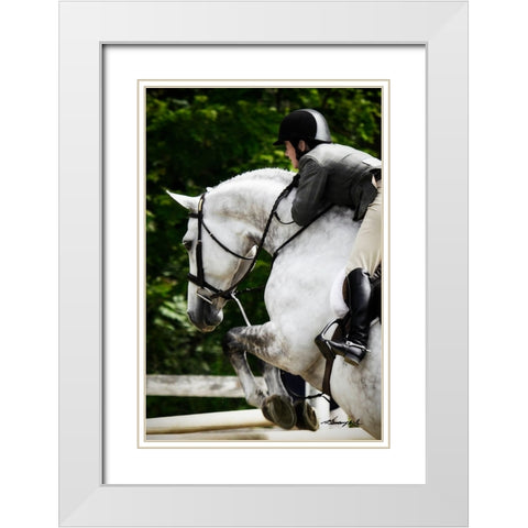 Jumping Hunter II White Modern Wood Framed Art Print with Double Matting by Hausenflock, Alan