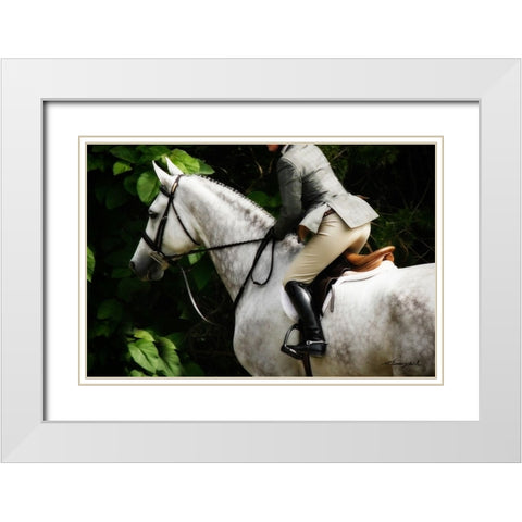 Dressage II White Modern Wood Framed Art Print with Double Matting by Hausenflock, Alan