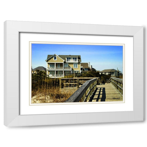 Beach House II White Modern Wood Framed Art Print with Double Matting by Hausenflock, Alan