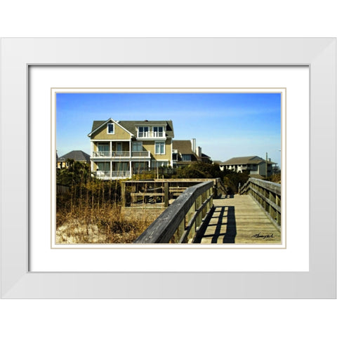 Beach House II White Modern Wood Framed Art Print with Double Matting by Hausenflock, Alan