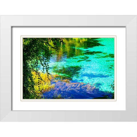 Rainbow River White Modern Wood Framed Art Print with Double Matting by Hausenflock, Alan