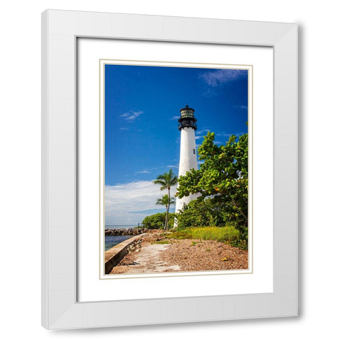Cape Florida Lighthouse III White Modern Wood Framed Art Print with Double Matting by Hausenflock, Alan