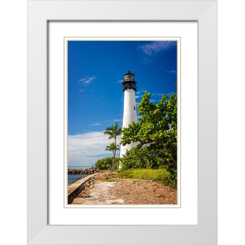 Cape Florida Lighthouse III White Modern Wood Framed Art Print with Double Matting by Hausenflock, Alan