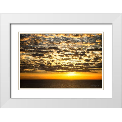 Golden Sunrise White Modern Wood Framed Art Print with Double Matting by Hausenflock, Alan